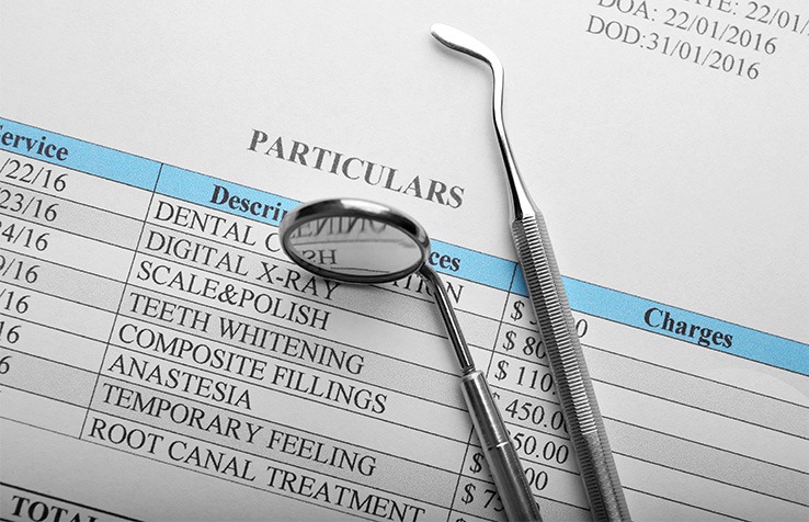 Billing paperwork for dental services