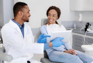 patient during a hygiene appointment