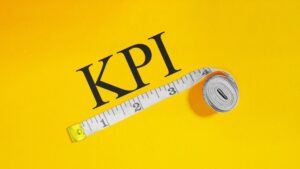 KPIs letter with a measuring tape